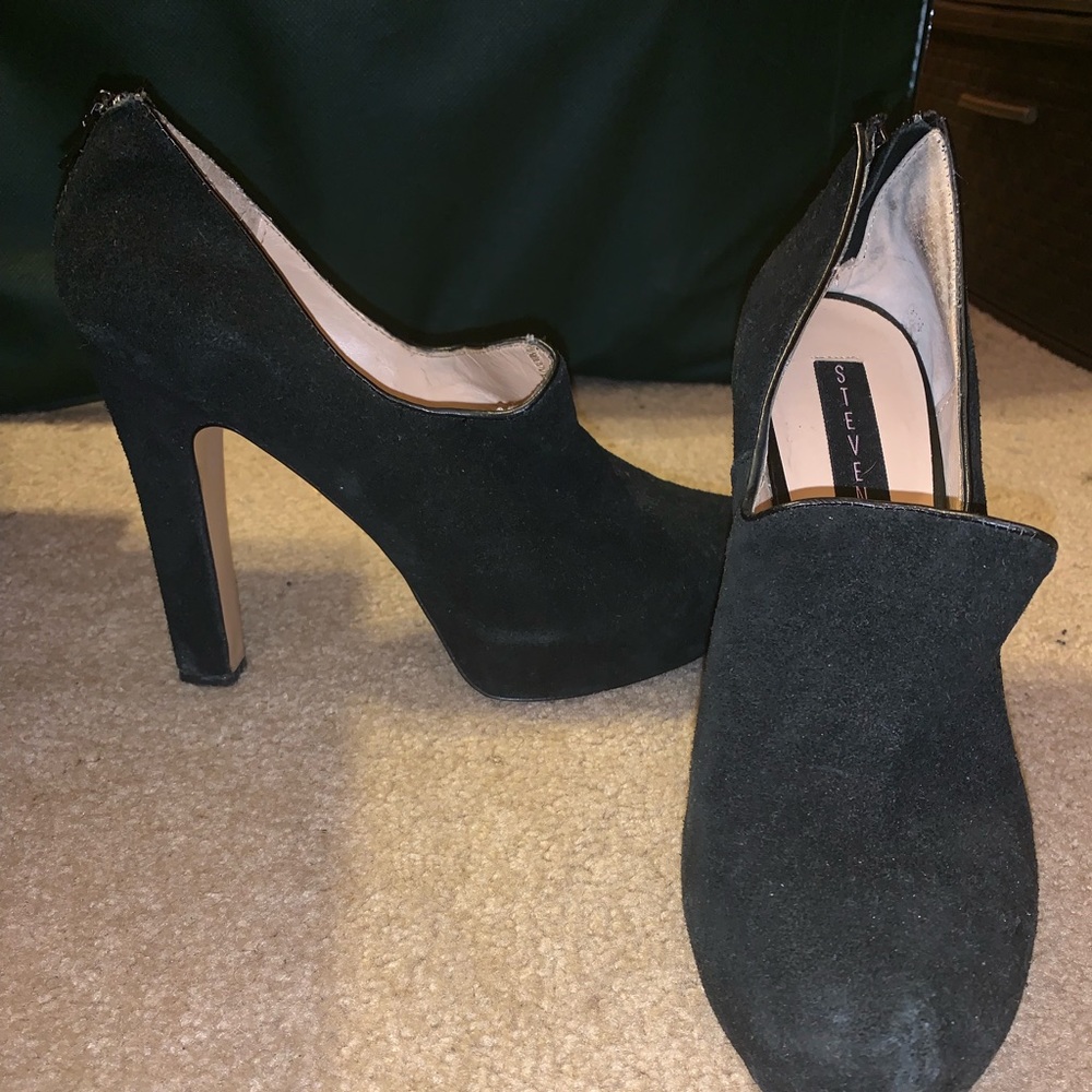 Black suede booties